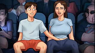 Summertime Saga - Training school young lady rides giant rod in dorm room
