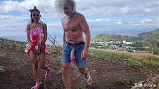 Deviating raunchy activities publicly in ocean and on mountain with massive wang and minimal cookie
