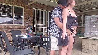 Neighbors wife external upskirt fuck whilst this guy is at act