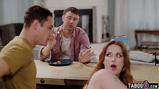 Cucking his aged MILF stepmom Siri Dahl in obverse of her lover