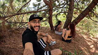 I go overseas to task with my 2 mates and we shut-down up having a 3some outdoors