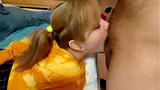 Put my mouth on the cock to the maximum. Furiyssh lasted 1:10