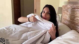 My stepmother woke up in my ottoman in the morning. Sexy MILF got a creampie.