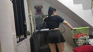 My Step-cousin Arrives During the time that I'_m Doing the Laundry, That guy Records Me and FuckI was washing my clothing and my kinky step-cousin stalks me and I must fuck him so That guy have an opportunity to lend me the washing machine.