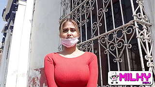 Sorry, I have a friend expecting at home! Glamorous breasty young lady caught in public.