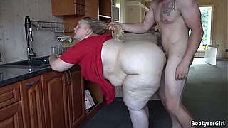 Lustful spouse drilled his chunky in the cook-room