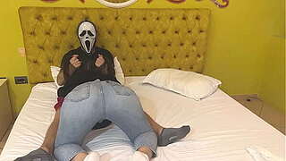 Ghostface acquires costless oral sex for halloween