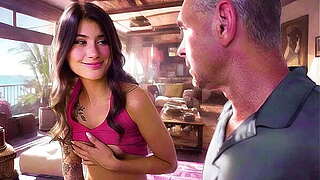 Lustful stepdaughter filming herself with a marital-device for her fans receives caught by her stepdad - gratuitous porn