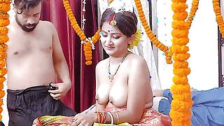Cheating wife ingredient 02 Freshly Committed wife with Her Twink Mate Hardcore Fuck in obverse of Her Spouse ( Hindi Audio )