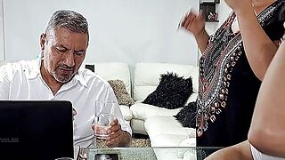 I load my stepmother's come across with cum, this wench likes that I chow her muff
