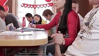 Bimbos Alexis Circumcised glass-ware And Linda Glamorous Having A Threeway On The Stairs