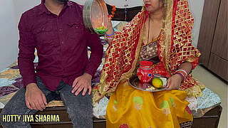 Next breaking the firm on 2023 Karwa Chauth spouse and wife'_s Chudai with messy discussion