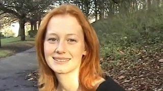 Alana Smith Flashing - All red academy young lady bawdy cleft in the parkland